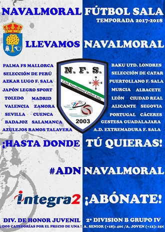 El Navalmoral Fútbol Sala publica su campaña de abonados