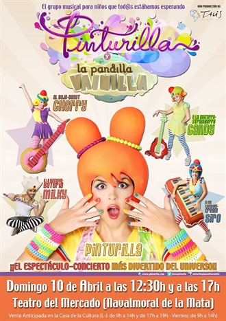El espectáculo infantil “Pinturilla y La Pandilla Vainilla” llega este domingo al Teatro del Mercado