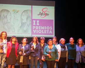 Emilia Torrecilla, Aroa González, Chelo Luque y el Comité de Empresa de Fuentecapala,  ganadoras de los II Premios Violeta