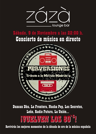 Mañana sábado, la Sala Zazá de Navalmoral acogerá un concierto en directo de la Movida Madrileña